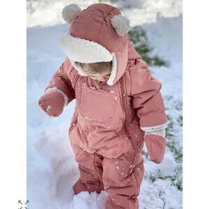 Cozy Pink Kids Winter Snowsuit
